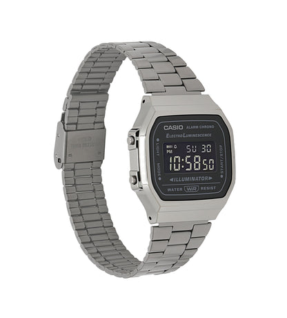 Casio Vintage Digital Stainless Steel Bracelet Black Dial Quartz A168WGG-1B Unisex Watch