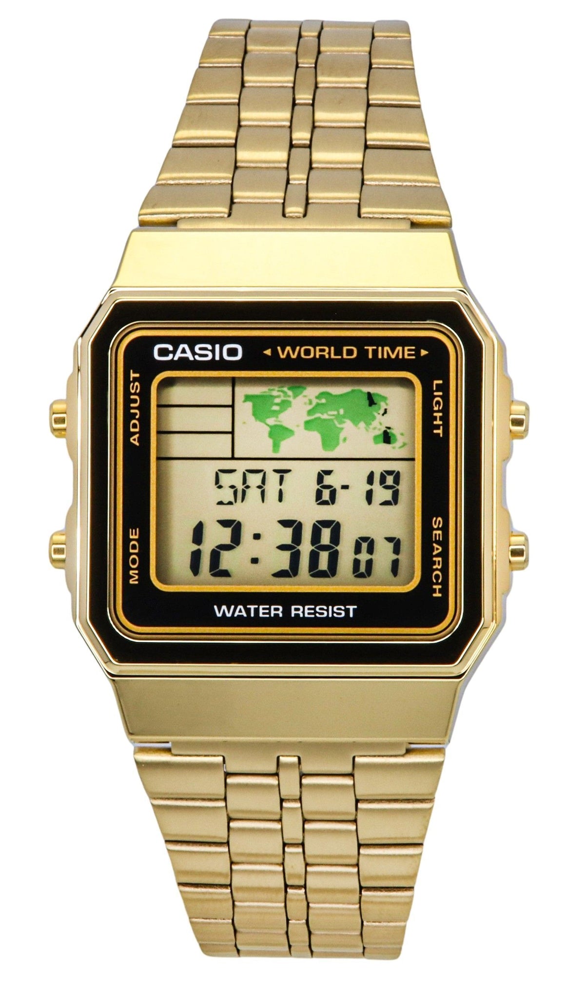 Casio Digital Stainless Steel World Time A500WGA-1DF A500WGA-1 Men's Watch