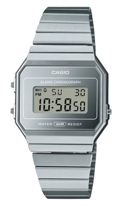 Casio Vintage Digital Stainless Steel Silver Dial Quartz A700WEV-7A Unisex Watch