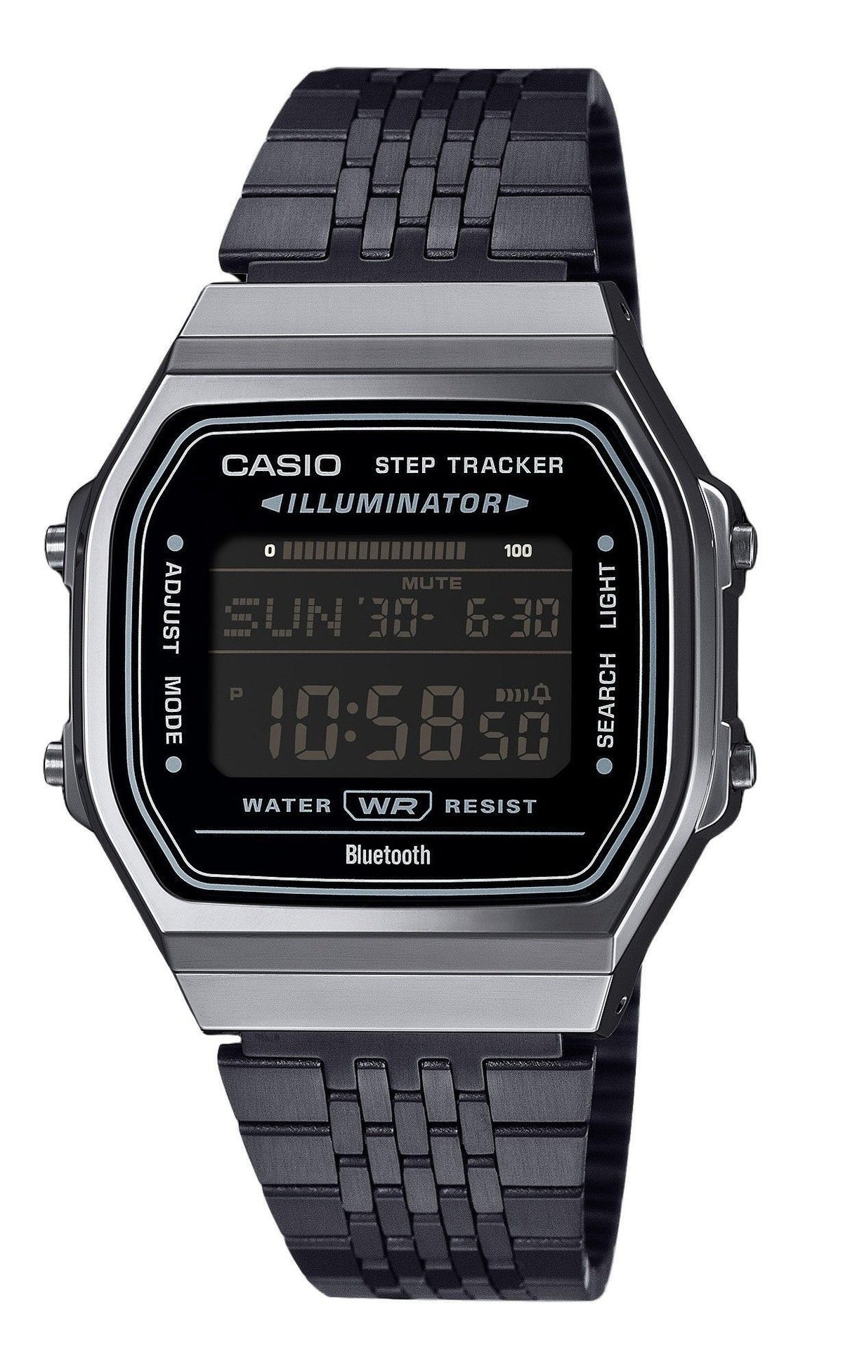 Casio Vintage Digital Smartphone Link Stainless Steel Quartz ABL-100WEGG-1B Unisex Watch