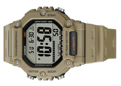 Casio Digital Resin Strap Quartz AE-1600H-5AV 100M Men's Watch
