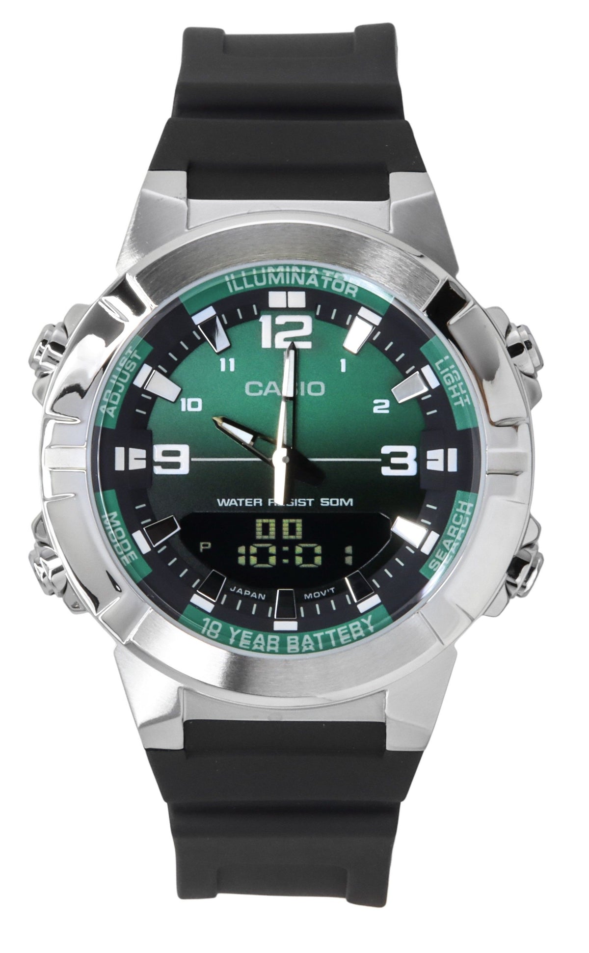 Casio Analog Digital Combination Resin Strap Green Dial Quartz AMW-870A-3AV Men's Watch