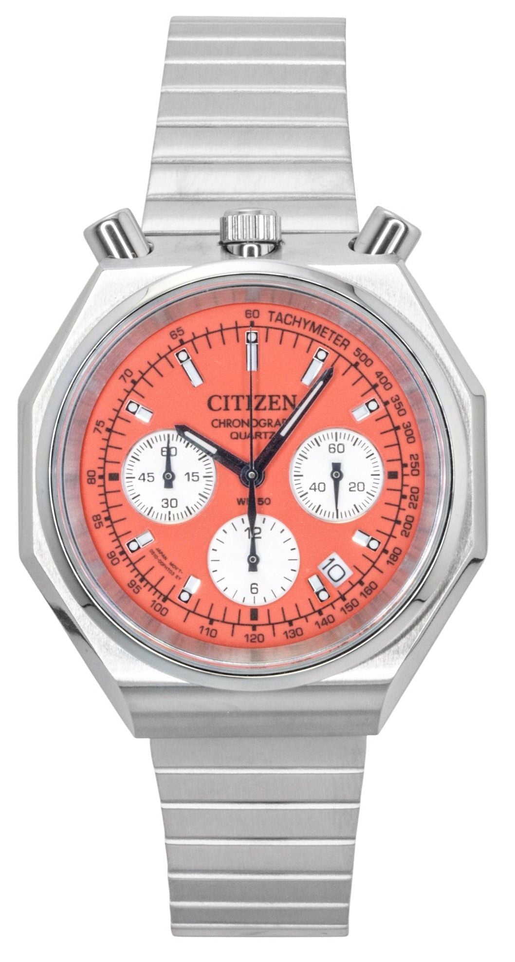 Citizen Bullhead Chronograph Stainless Steel Orange Dial Quartz AN3700-89Z Men's Watch
