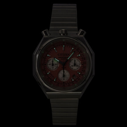 Citizen Bullhead Chronograph Stainless Steel Orange Dial Quartz AN3700-89Z Men's Watch