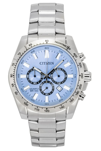 Citizen Chronograph Stainless Steel Blue Dial Quartz AN8230-59L 100M Men's Watch