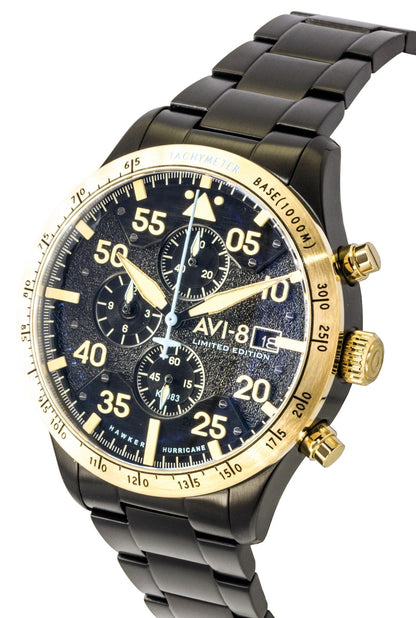 AVI-8 Hawker Hurricane Chronograph 90th Anniversary Limited Edition Altitude Black Dial Quartz AV-4130-55 Men's Watch
