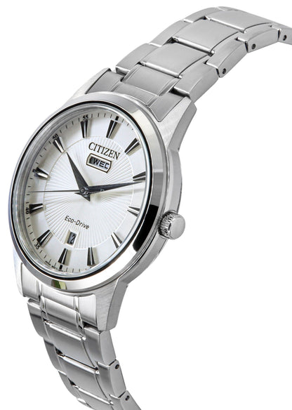 Citizen Eco-Drive Stainless Steel White Dial AW0100-86B Men's Watch