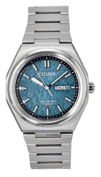 Citizen Zenshin Super Titanium Green Dial Eco-Drive AW0130-85X 100M Men's Watch