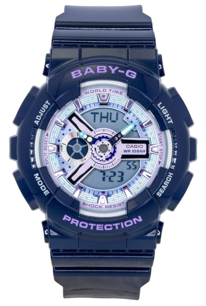 Casio Baby-G Analog Digital Resin Strap Blue Dial Quartz BA-110MC-2A 100M Women's Watch
