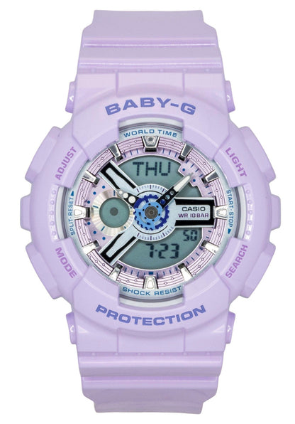 Casio Baby-G Analog Digital Resin Strap Purple Dial Quartz BA-110MC-6A 100M Women's Watch