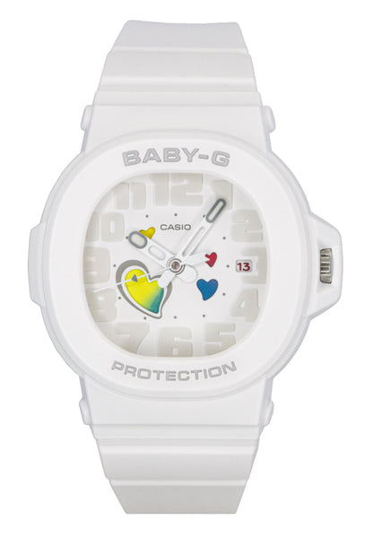 Casio Baby-G Analog Playful Hearts Series White Dial Quartz BGA-10-7A 100M Women's Watch