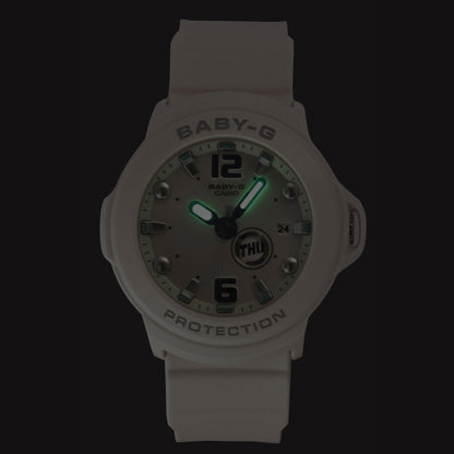 Casio Baby-G Plus Analog Resin White Dial Quartz BGA-15K-7A 100M Women's Watch With Convertible Holder