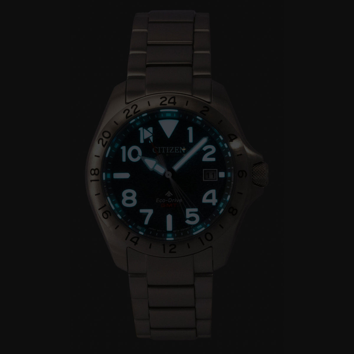 Citizen Promaster GMT Stainless Steel Black Dial Eco-Drive Diver's BJ7150-50E 200M Men's Watch