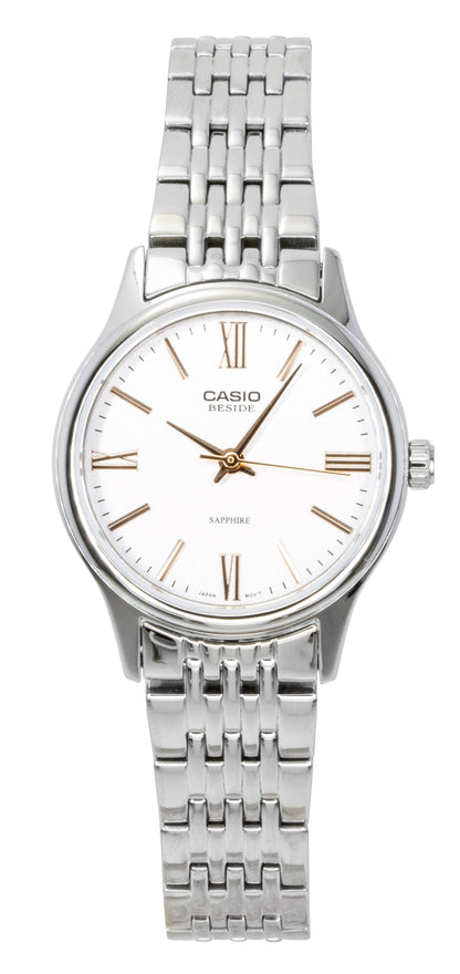 Casio Beside Analog Stainless Steel White Dial Quartz BLS-100D-7AV Women's Watch