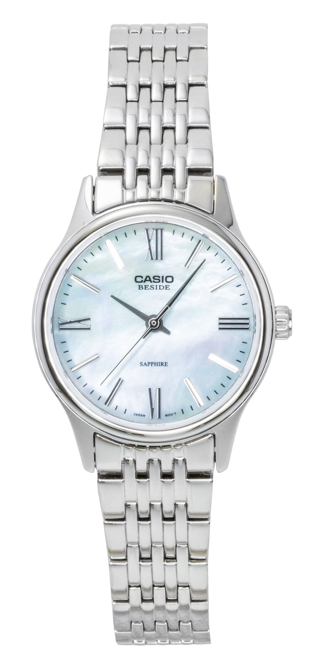 Casio Beside Analog Stainless Steel Mother of Pearl Dial Quartz BLS-100DS-2AV Women's Watch