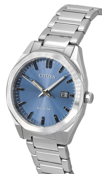 Citizen Eco-Drive Stainless Steel Blue Dial BM7620-83M 100M Men's Watch