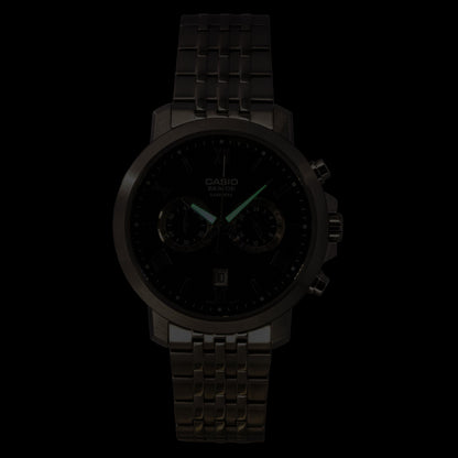Casio Beside Chronograph Analog Stainless Steel Black Dial Quartz BMS-500D-1A Men's Watch