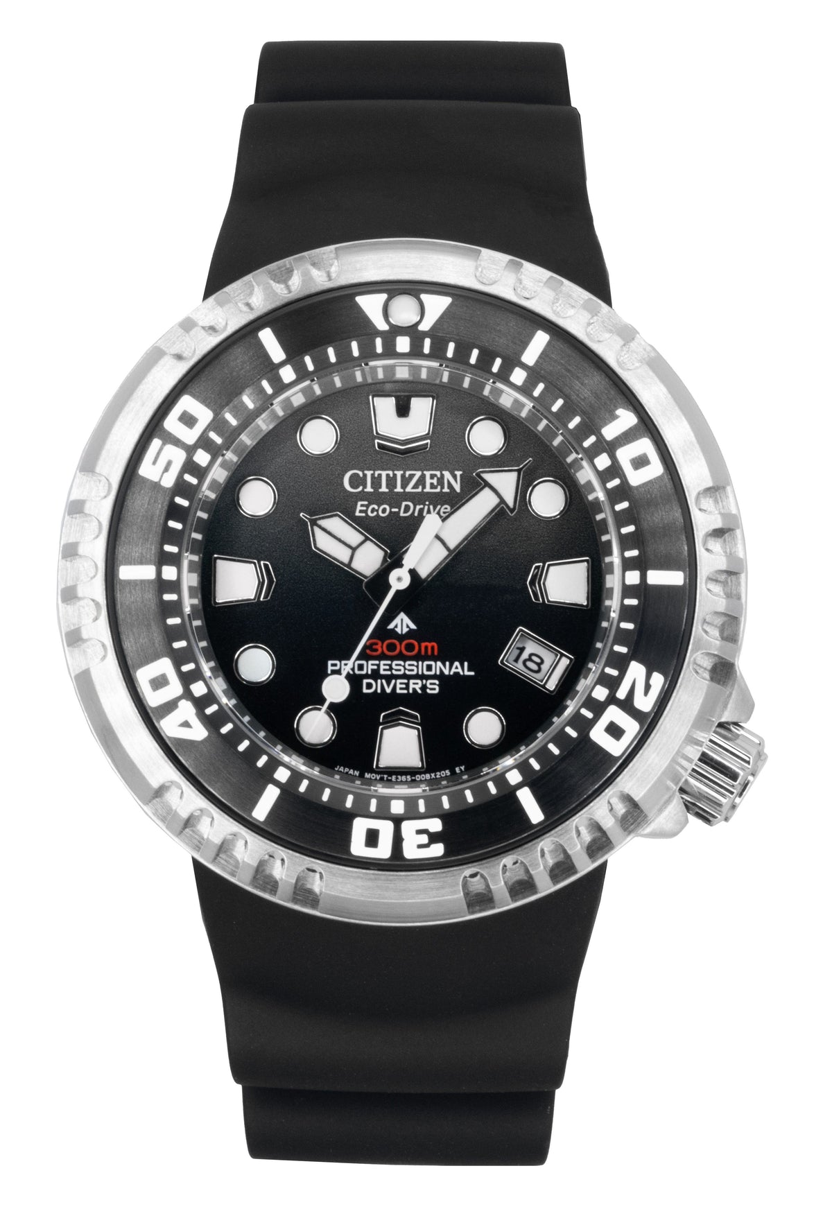 Citizen Promaster Rubber Strap Black Dial Eco-Drive Diver's BN1024-01E 300M Men's Watch
