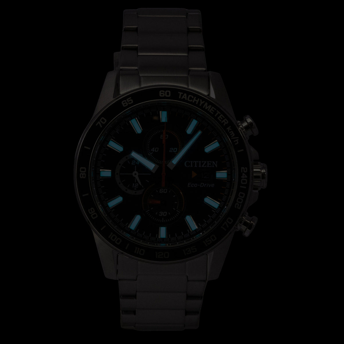 Citizen Brycen Chronograph Stainless Steel Blue Dial Eco-Drive CA0781-50L 100M Men's Watch
