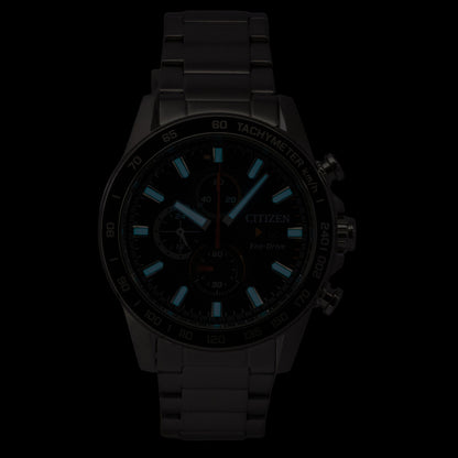 Citizen Brycen Chronograph Stainless Steel Blue Dial Eco-Drive CA0781-50L 100M Men's Watch