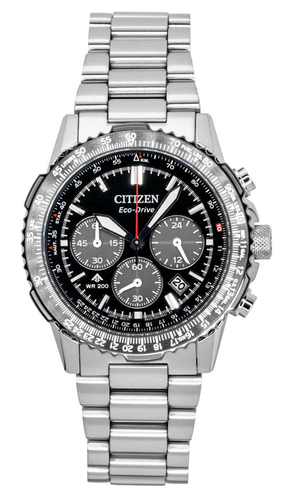 Citizen Promaster Sky Chronograph Stainless Steel Black Dial Eco-Drive CA4664-60E 200M Men's Watch