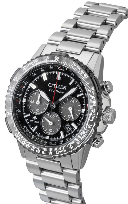 Citizen Promaster Sky Chronograph Stainless Steel Black Dial Eco-Drive CA4664-60E 200M Men's Watch