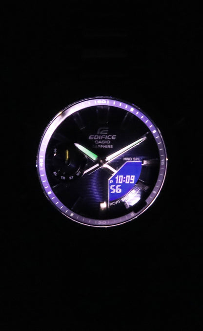 Casio Edifice Analog Digital Smartphone Link Blue Dial Quartz ECB-S10D-2A 100M Men's Watch