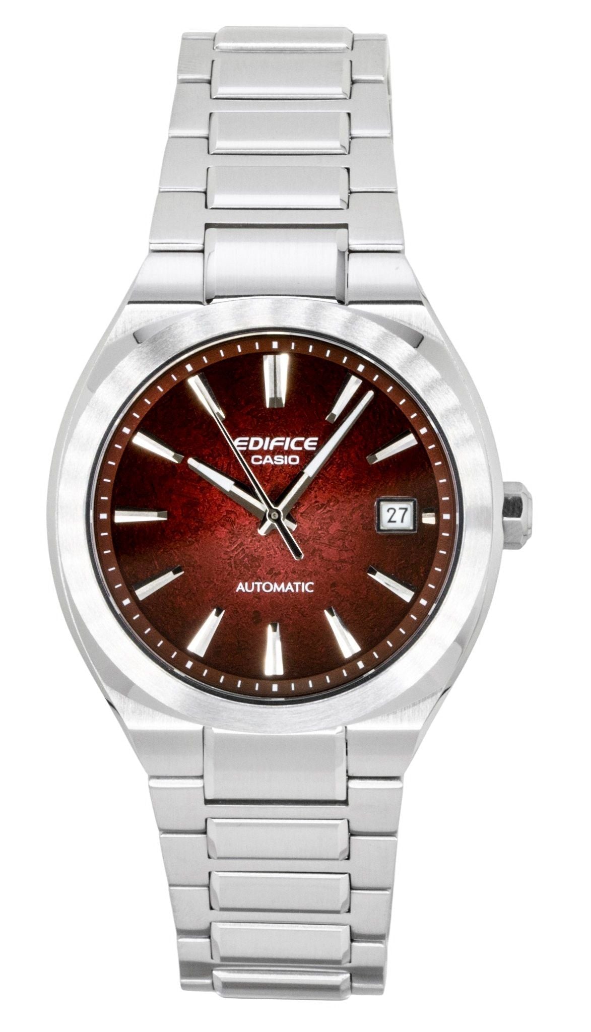 Casio Edifice Analog Stainless Steel Red Dial Automatic EFK-200D-4A 100M Men's Watch