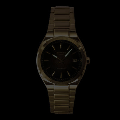 Casio Edifice Analog Gold Tone Stainless Steel Dark Brown Dial Automatic EFK-200DG-5A 100M Men's Watch
