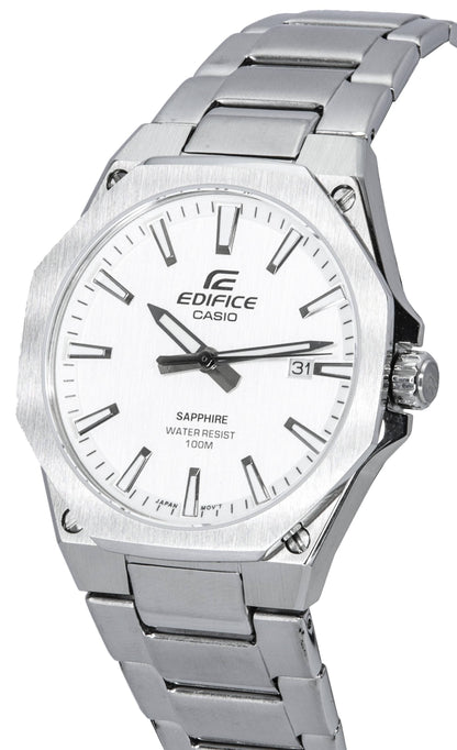 Casio Edifice Stainless Steel White Dial Quartz EFR-S108D-7A EFRS108D-7 100M Men's Watch