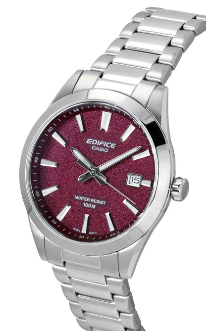 Casio Edifice Analog Stainless Steel Red Dial Quartz EFV-160D-4AV 100M Men's Watch