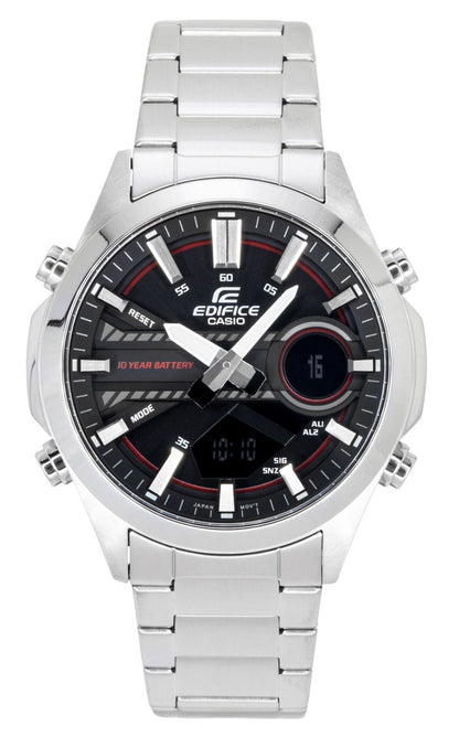 Casio Edifice Analog Digital Stainless Steel Black Dial Quartz EFV-C120D-1A4 100M Men's Watch