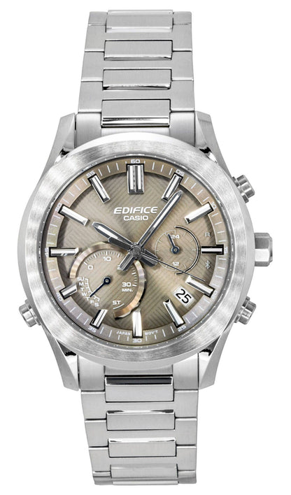 Casio Edifice Analog Chronograph Smartphone Link Stainless Steel Brown Dial Solar EQB-1300D-5A 100M Men's Watch