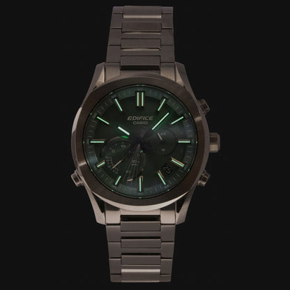 Casio Edifice Analog Chronograph Smartphone Link Green Dial Stainless Steel Solar EQB-1300DC-3A 100M Men's Watch