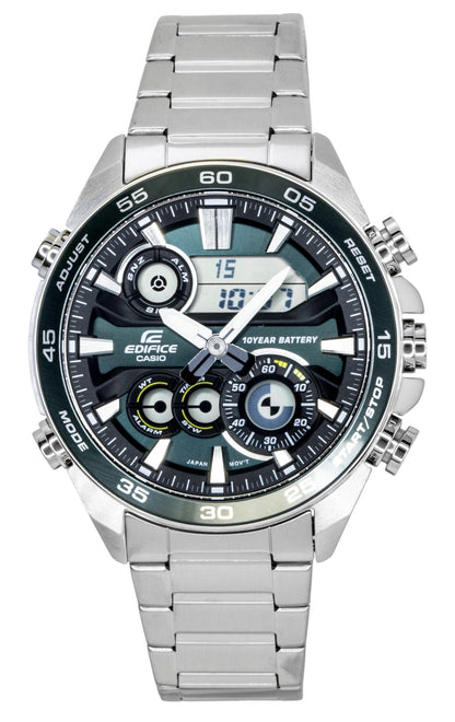 Casio Edifice Analog Digital Stainless Steel Green Dial Quartz ERA-130D-3A 100M Men's Watch