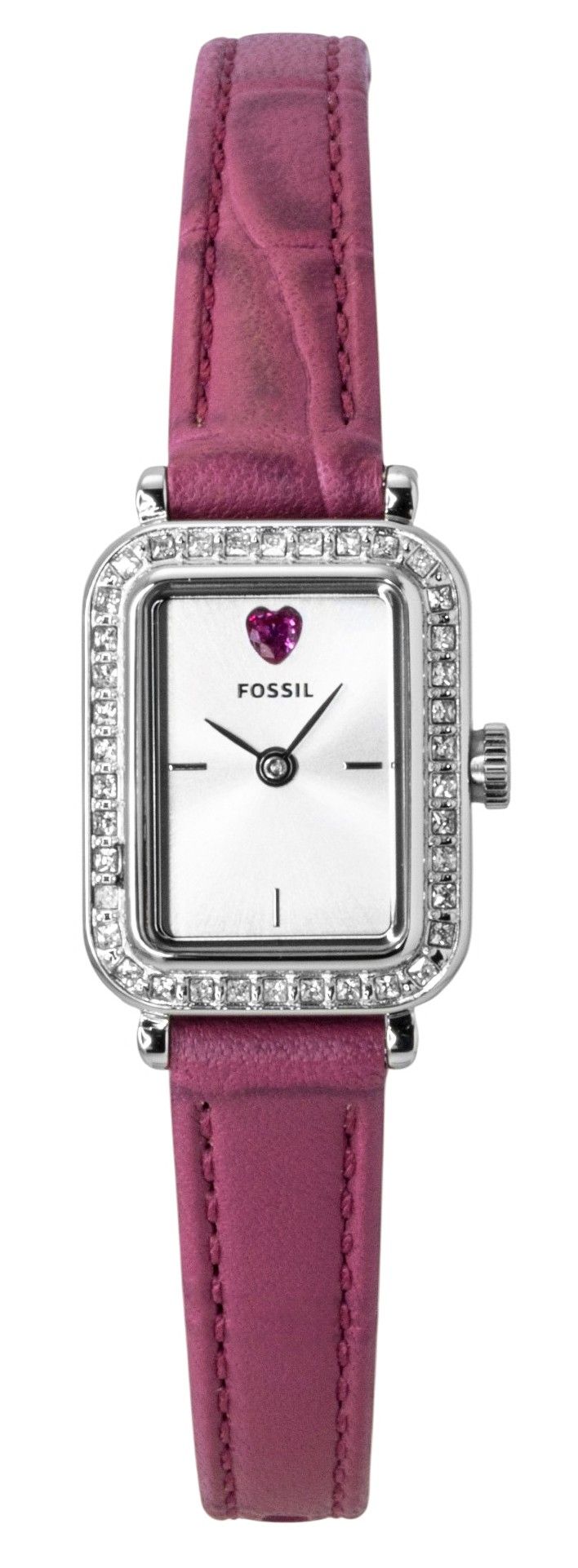 Fossil Raquel Mini Pink Leather Strap Silver Dial Quartz ES5466 Women's Watch
