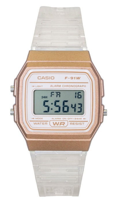 Casio Digital Transparent Resin Strap Quartz F-91WS-7A3 Unisex Watch