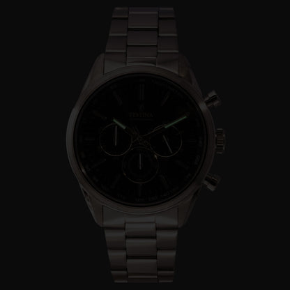 Festina Timeless Chronograph Stainless Steel Black Dial Quartz F16820-4 100M Men's Watch
