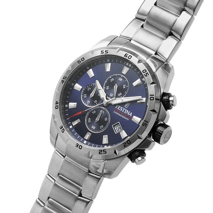 Festina Sport Chronograph Stainless Steel Blue Dial Quartz F20463-2 100M Men's Watch