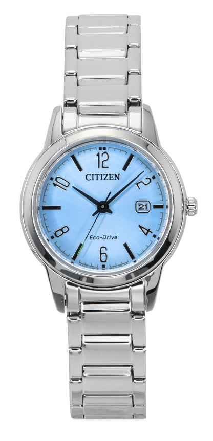 Citizen Elegance Stainless Steel Light Blue Dial Eco-Drive FE1241-71L Women's Watch