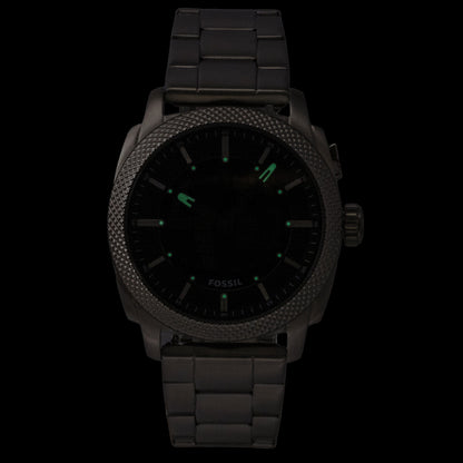 Fossil Machine Big Tic Analog Digital Stainless Steel Black Dial Quartz FS6155 Unisex Watch