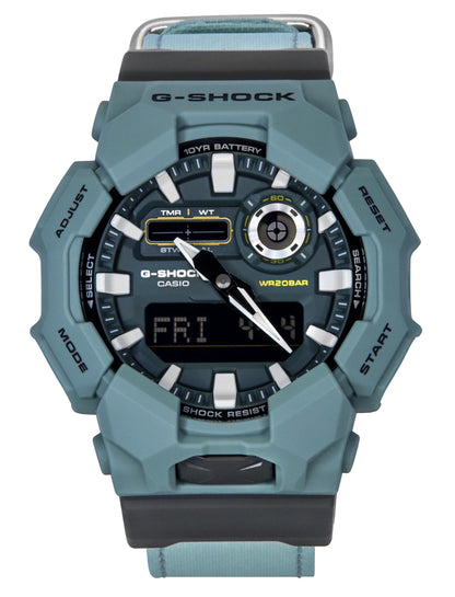 Casio G-Shock Analog Digital Cloth Strap Blue Dial Quartz GA-010CE-2A 200M Men's Watch