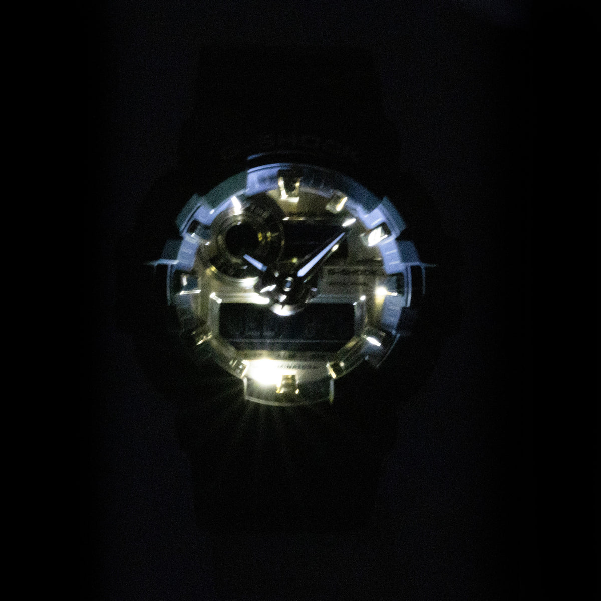 Casio G-Shock Analog Digital Resin Strap Gold Dial Quartz GA-700CMG-3A 200M Men's Watch