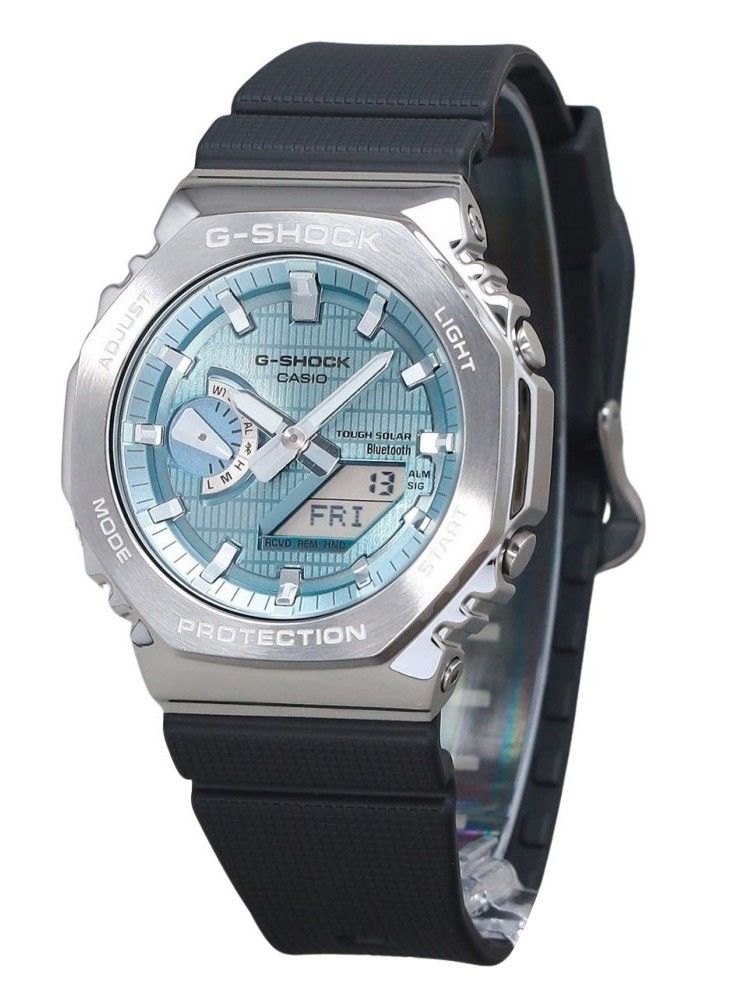 Casio G-Shock G-Steel Analog Digital Smartphone Link Ice Blue Dial Tough Solar GBM-2100A-1A2 200M Men's Watch