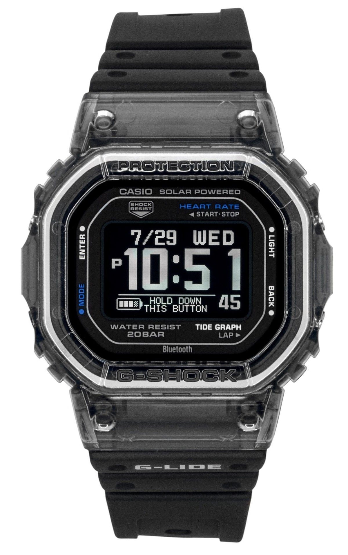 Casio G-Shock G-Lide Smartphone Link Digital Bio-Based Resin Strap Solar GBX-H5600-1 200M Men's Watch
