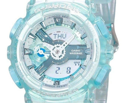 Casio G-Shock Analog Digital Translucent Light Blue Multicolor Dial Quartz GMA-S110VW-2A 200M Women's Watch
