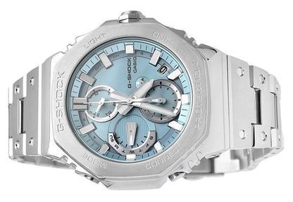 Casio G-Shock Full Metal Analog Chronograph Smartphone Link Ice Blue Dial Tough Solar GMC-B2100AD-2A 200M Men's Watch