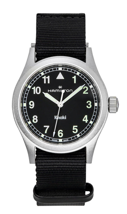 Hamilton Khaki Field Textile Strap Black Dial Quartz H69401430 Unisex Watch