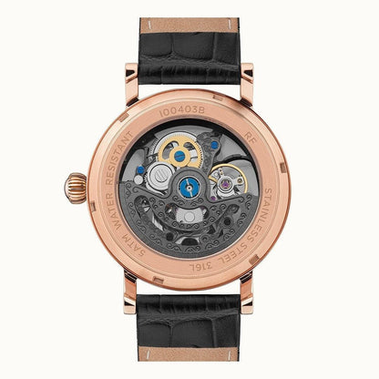 Ingersoll The Herald Leather Strap Black Skeleton Dial Automatic I00403B Men's Watch