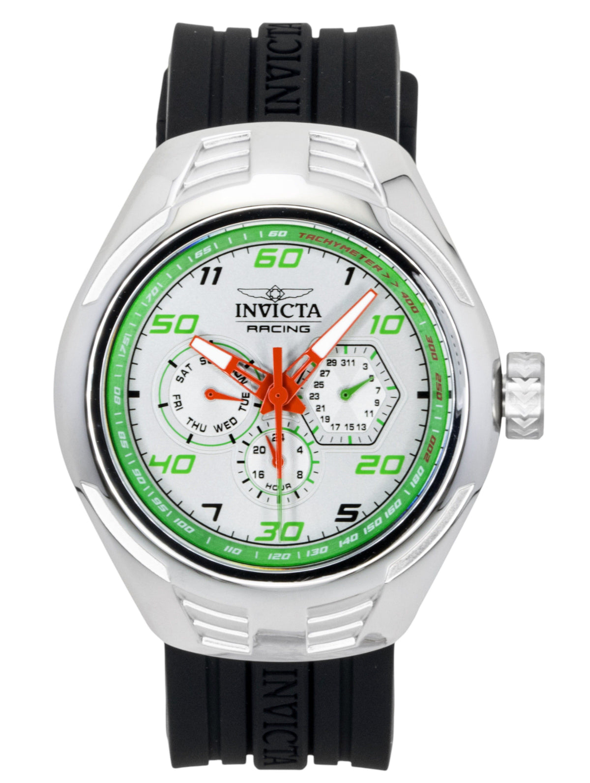 Invicta Racing Silicone Strap Silver Dial Quartz 47726 Men's Watch